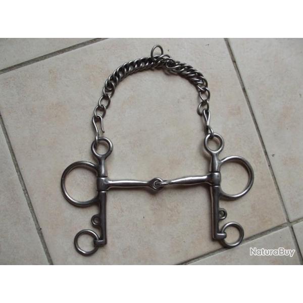 BRADES - Mors Pelham simple brisure inox grandes branches COMME NEUFS