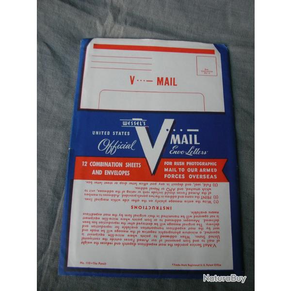 WW2 US BLOC DE 12 ENVELOPPES V V..- MAIL VIERGES 1944 MILITAIRES AM�RICAINES (39-45)