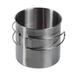 Tasse en acier inoxydable avec anse en fil m&eacute;tallique 600 ml