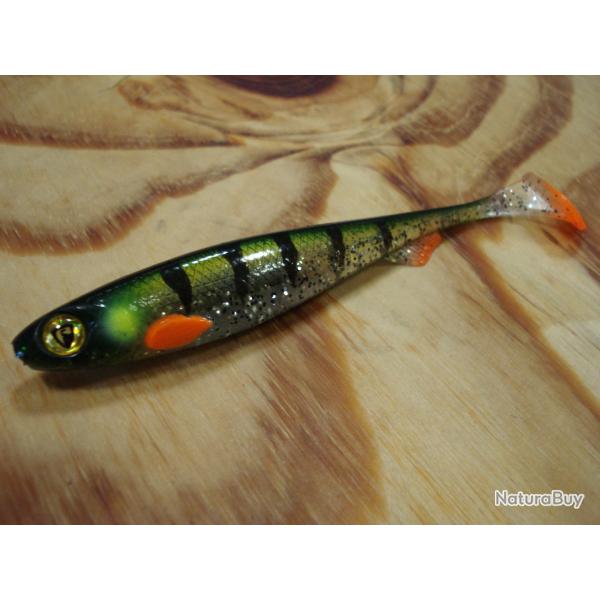 COLORIS EXCLUSIF !! FOX RAGE SLICK SHAD 11CM - GREEN ZEBRA GHOST