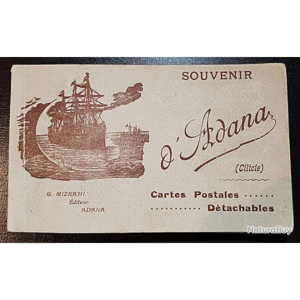 Carnet de 20 cartes postales anciennes, souvenir d'Adana, Turquie, par G. Mizrahi 1920