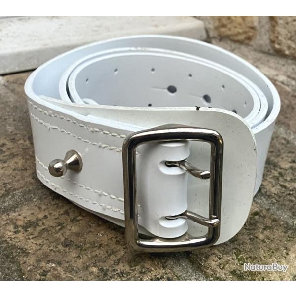 Ceinturon -Tenue de Parade en Vinyle Blanc