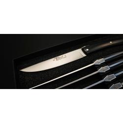 Coffret 6 Couteaux Le Thiers Pirou - Manche Paperstone Noir - Ref 6879