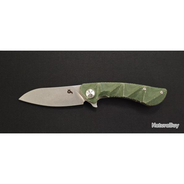 Couteau EDC Black Fox Dripper BF-771 MOD - VG10 stonewashed, Manche Micarta OD