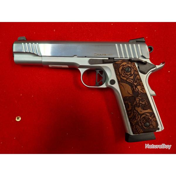 CHIAPPA 1911 SUPERIOR GRADE CHROME CAL. 45 ACP + MALLETTE + CHARGEUR SUP