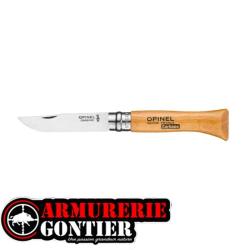 Couteau OPINEL N&deg;6 lame CARBONE manche H&Ecirc;TRE