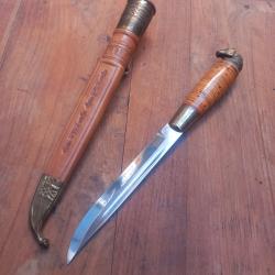 Joli Couteau PUUKKO LISAKKI JÃRVENPÄÄ FINLAND avec Fourreau en cuir Manche en Cuir