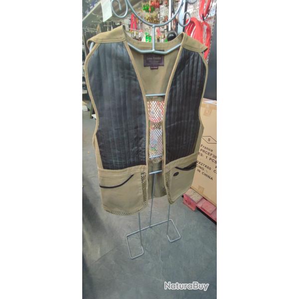 GILET TRAP HARKILA avec empicement simili cuir marron - XL