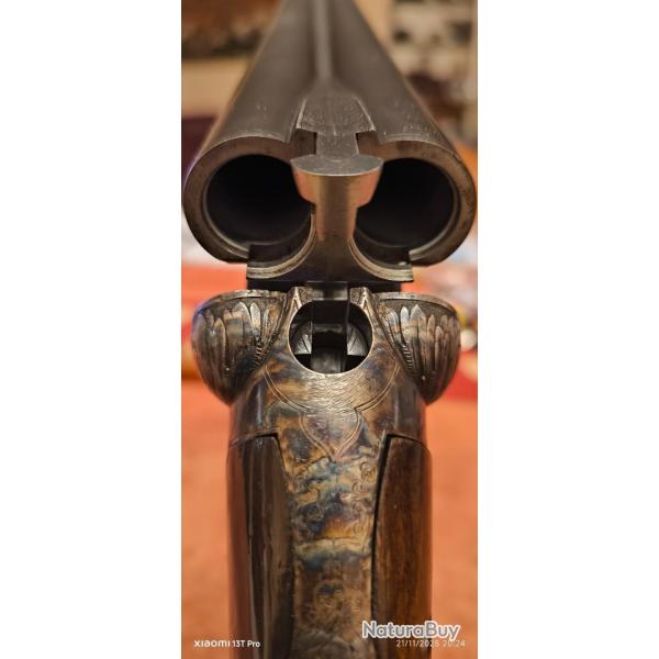 Fusil ideal juxtapos� calibre 16/70. Repararation crosse faitr avec huile ajout talon en caoutchouc