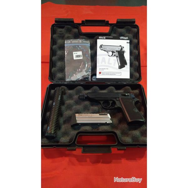 Walther PPK/S Black quasi neuf avec modrateur de son