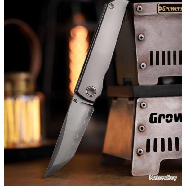 Couteau North Mountain Blade Chop Classic Lame Tanto Acier SLD Manche Titane Framelock NMB2505AT