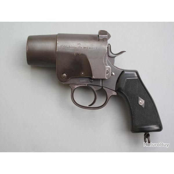 Rarissime pistolet lance-fuses anglais Premire Guerre mondiale Webley N2 Mark I - 1916