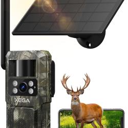 Caméra de Chasse Solaire Carte SIM 4G sans Fil sans WiFi Batterie7800mAh Vision Nocturne Capteur PIR