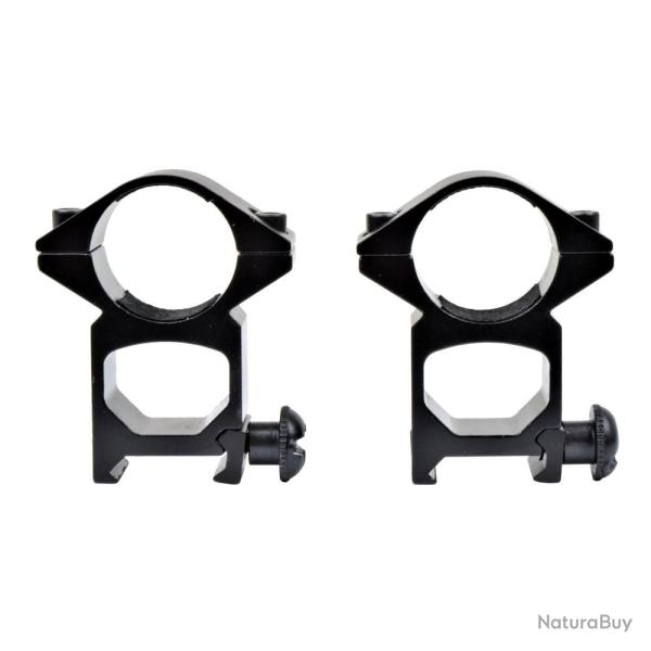 Anneau 25mm Haut (Set 2pcs) (JS Tactical) Noir