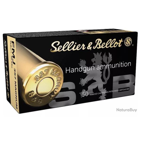 50 balles Cal.357 Mag 158grs FMJ S&B