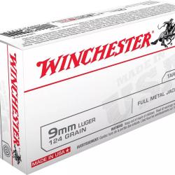 50 balles Cal.9x19 124grs FMJ WINCHESTER