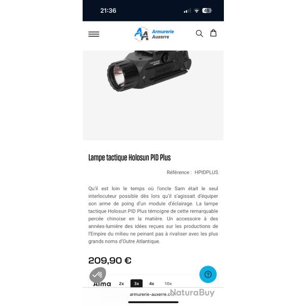 Lampe laser arme de poing