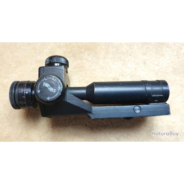 Dioptre arrire WALTHER KK Match 22LR comptition 50M ISSF avec tunnel anti-reflets et iris rglable
