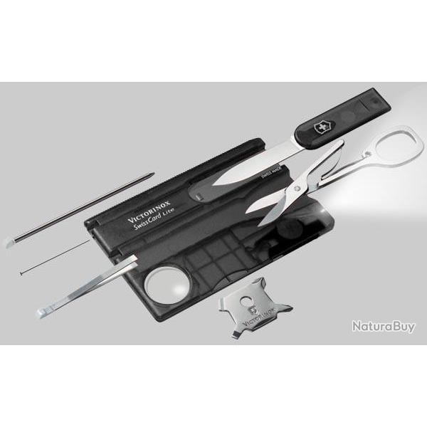 Couteau VICTORINOX - SwissCard Lite noir translucide 8p