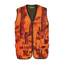 Gilet r&eacute;versible Savane polyester coton kaki orange &agrave; 4XL