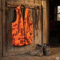 Gilet r&eacute;versible Savane polyester coton kaki orange &agrave; 4XL