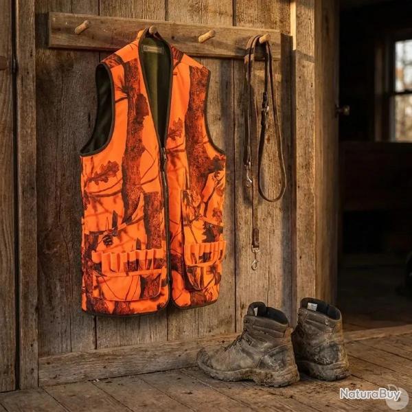 Gilet r�versible Savane polyester coton kaki orange M � 4XL