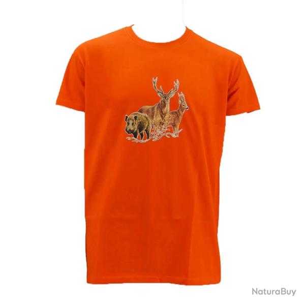 T shirt orange grands animaux Bartavel�