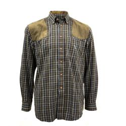 Chemise Percussion Sologne 100 coton marron taille S &agrave; 3XL