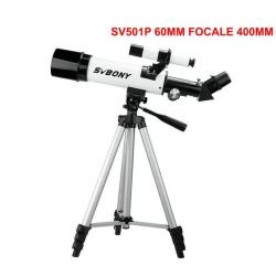 Télescope SVBONY SV501P 60mm réfracteur portable pour débutants avec monture en métal, focale 400mm