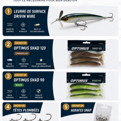 Pack D&eacute;butant - P&ecirc;che aux bars : 10+3 TP Offerts