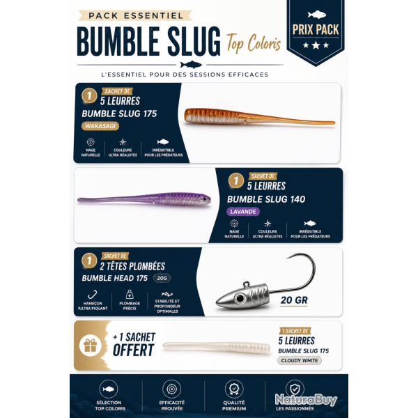 Pack Essentiel - Bumble Slug Top Coloris : 12+5 Offerts