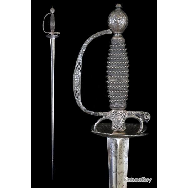 N18 - Epe de cour rocaille d'argent de 1770