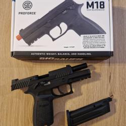 Réplique GBB gaz PROFORCE SIG SAUER P320 M18 noir