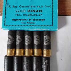 Boîte de10  cartouches anciennes ELEY  Cartoucherie Française douilles  cartons  cal 12