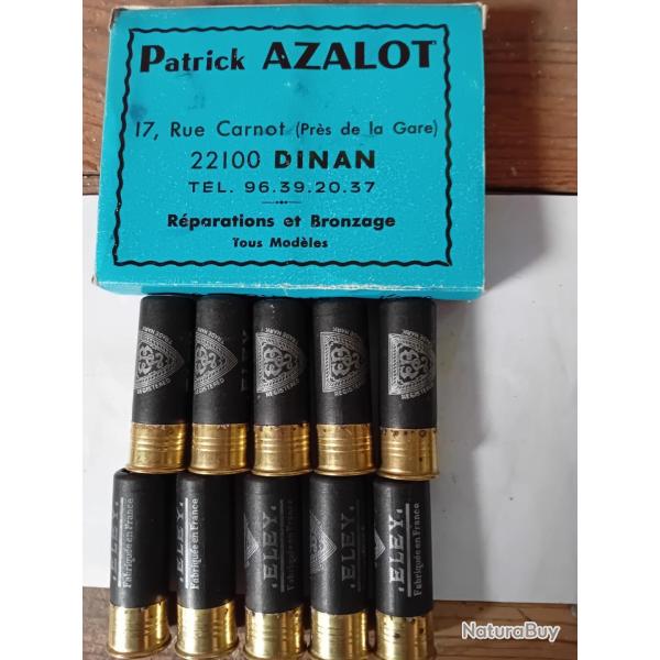 Bote de10  cartouches anciennes ELEY  Cartoucherie Franaise douilles  cartons  cal 12