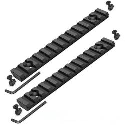 Lot de 2 rails en aluminium anodis&eacute; pour montage M-lok - Tailles aux choix de 3 &agrave; 13 fentes 13 Fente