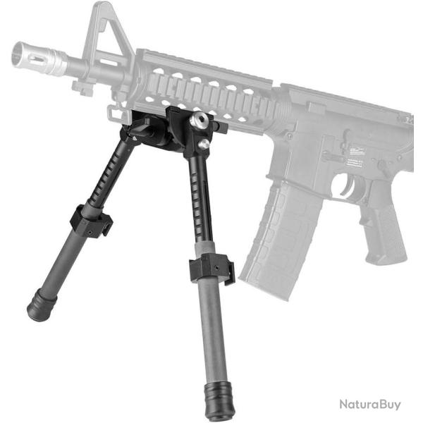 Bipied tactique pivotant en Fibre de Carbone pour rail picatinny et attache grenadire