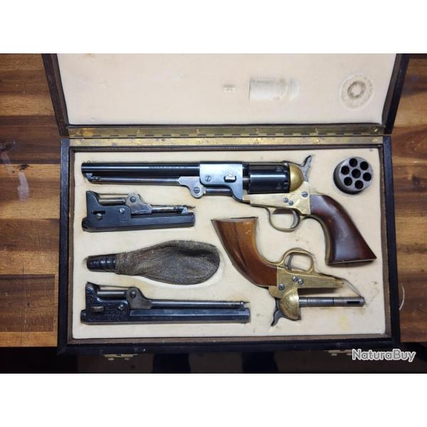 Magnifique coffret rplique revolver poudre noire Colt Navy 1851