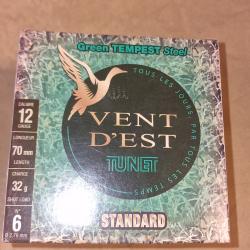 Cartouches acier standard Tunet Vent d'Est Green Tempest cal. 12/70 N°6 HILMAR SUPER DESTOCK !!!
