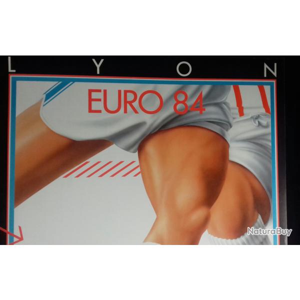 EURO 84 LYON 1/2 FINALE AFFICHE OFFICIELLE NEUVE RARE