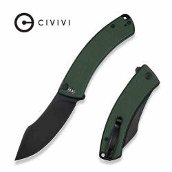Couteau CIVIVI Outlaw Muk Lame Acier 14C28N Manche G-10 Green Button Lock IKBS CIVC240793