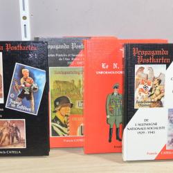 Ensembles de Livre Françis Catella Cartes postales Tome 1/2/3 plus Uniforme Revu Militaire