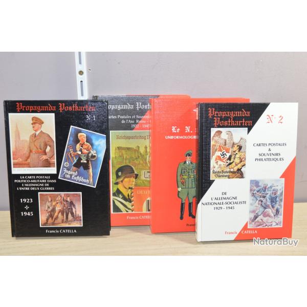 Ensembles de Livre Fran�is Catella Cartes postales Tome 1/2/3 plus Uniforme Revu Militaire