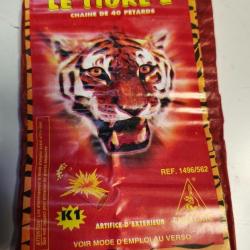 P&eacute;tard LE TIGRE Z Chaine de 40 p&eacute;tards &agrave; m&egrave;che K1 ARTIFICE FETE