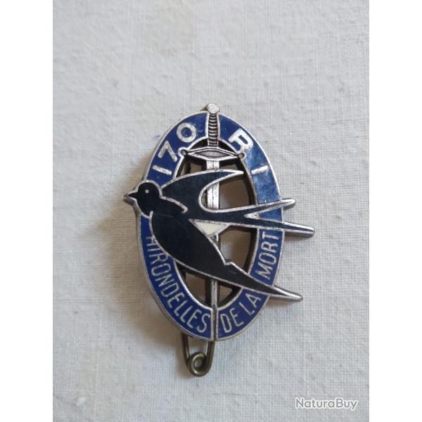 Insigne militaire, 170 RI  les hirondelles de la mort.
