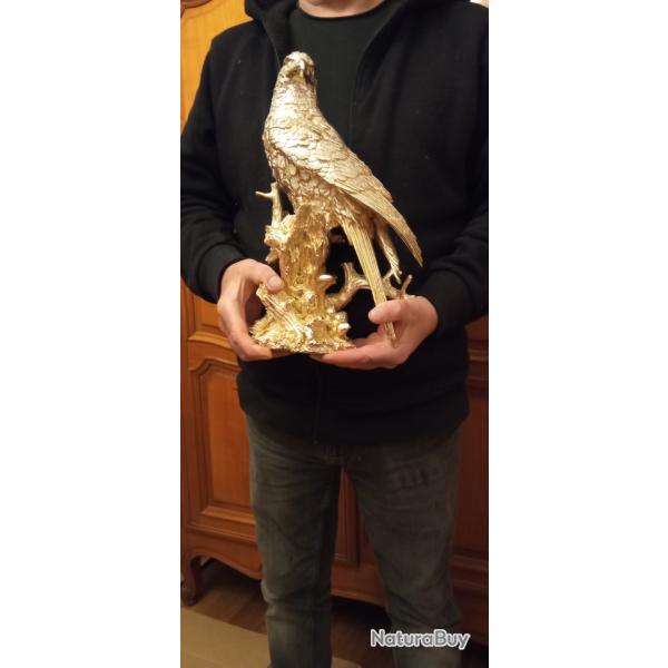 Aigle sculpture bronze argent� hauteur 35cm