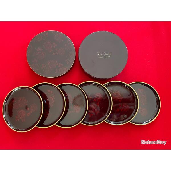 6 sous-verre en rsine laque luxe de la maison italienne MELARTI