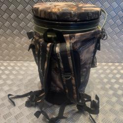 Tabouret chaise pivotant camouflage rembourre sceau 25L rangement 45x30cm