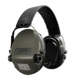 CASQUE ANTI-BRUIT SUPREME PRO VERT OLIVE SERRE TETE CUIR NOIR