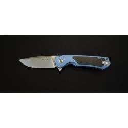 Buck Stinger 0714BLS-B - Couteau de poche EDC D2 Satin Bleu / Carbone